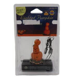 Lemax Lighted Pumpkin Totem Halloween Miniature Town Decor Hollow 2004 WORKS